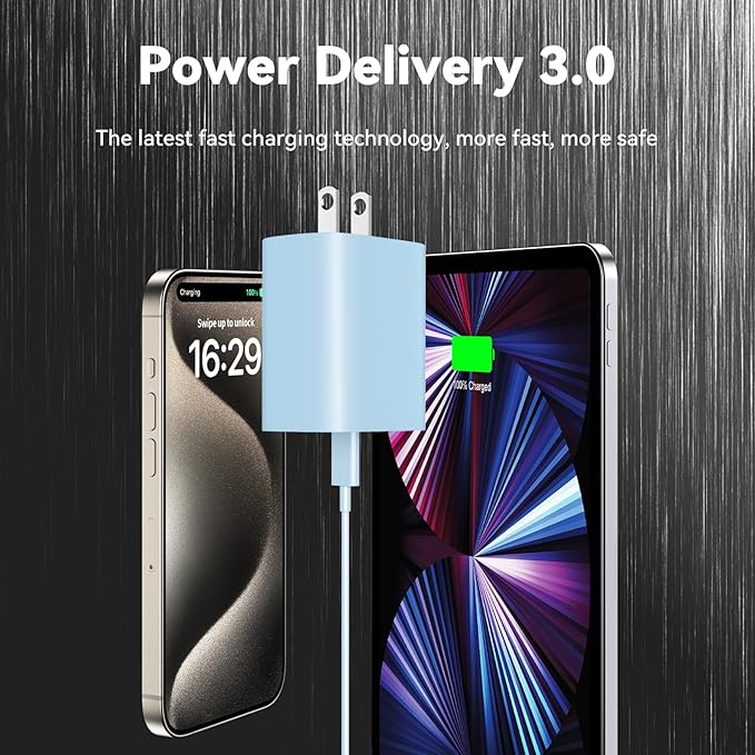 iPhone 17 16 15 Charger Fast Charging, 10 FT iPhone 17 Pro Max Charging Cable(65W/3A) Long USB C 10FT Cord with 20W PD Fast iPhone 17 Pro Max Charger Block for iPhone 17/17 Pro Max/17 Air/16/15 Series