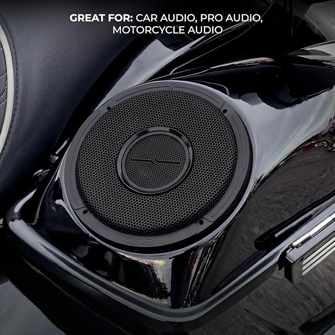 DS18 PRO-HY8MSL 8" Shallow Hybrid Mid-Range Car Audio Loudspeaker with Built-in Driver and Grill Included 400W Max 200W RMS 8 Ohms (1 Speaker)