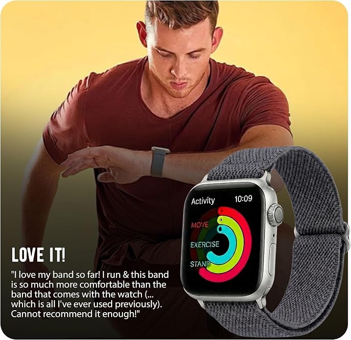 Braxley Bands for Apple Watches - Stretchy and Washable - Adjustable with Apple Watch Bands for Women & Men - Compatible with Apple Watch Series SE Ultra 9 8 7 6 5 4 3 2 1