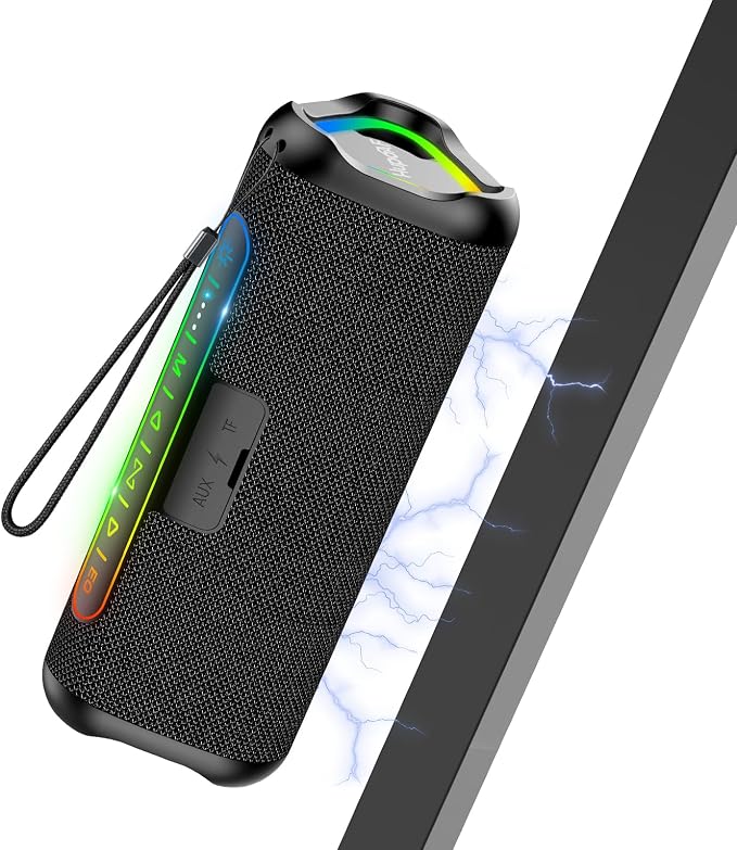 Magnetic Bluetooth Speaker for Golf Cart, 24H Playtime, IPX7 Waterproof, Wireless Outdoor Portable Speakers with Strong Magnet, Loud Stereo Sound for Golf, Bike, Camping, Party, Beach, Gifts for Men