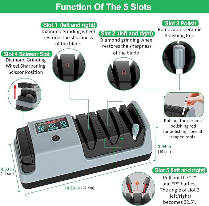5 in 1 Adjustable Speed Electric Knife Sharpener(Grey)&3 Stage Electric Knife Sharpener(Grey)