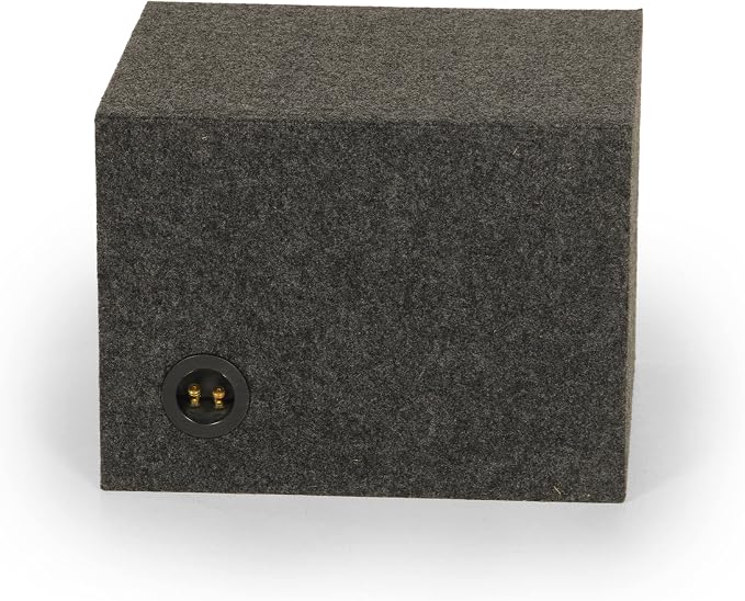 QPower Single Car Audio Subwoofer Box with Vented Design, Fits Most 12-Inch Subwoofers – Deep Bass MDF Enclosure for with Charcoal Gray Carpet, Tuned to 42 Hertz, 1.65 Cu Ft Air Space