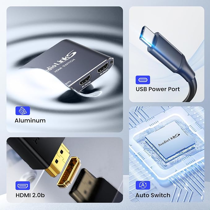 avedio links HDMI Switch 3 in 1 Out with Remote, 4K@60Hz HDMI 2.0 Switcher Box, 3 Port HDMI Selector Support 18Gbps, HDR10+, VRR, Dolby, HDCP 2.2, Compatible with PS5/PS4 Xbox Fire Stick TV Projector
