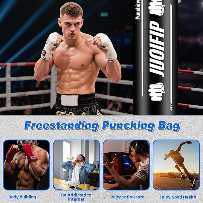 Heavy Punching Bag with Stand Adults Teens,70" Freestanding Boxing Bags Kicking Bag Heavy Bag with Boxing Gloves and Electric Air Pump, Kickboxing Training Equipment Bags Thai Fitness Karate