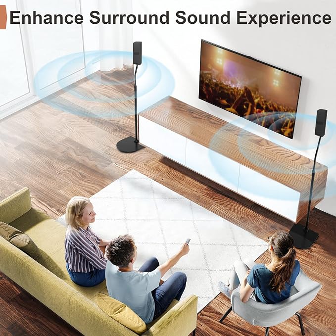 Height Adjustable UFS-20 Stand for Bose Speaker Stands, with Slideconnect Bracket, for Surround 700, OmniJewel Lifestyle 650, CineMate GS Series II, for Bose 700 Speaker Stands