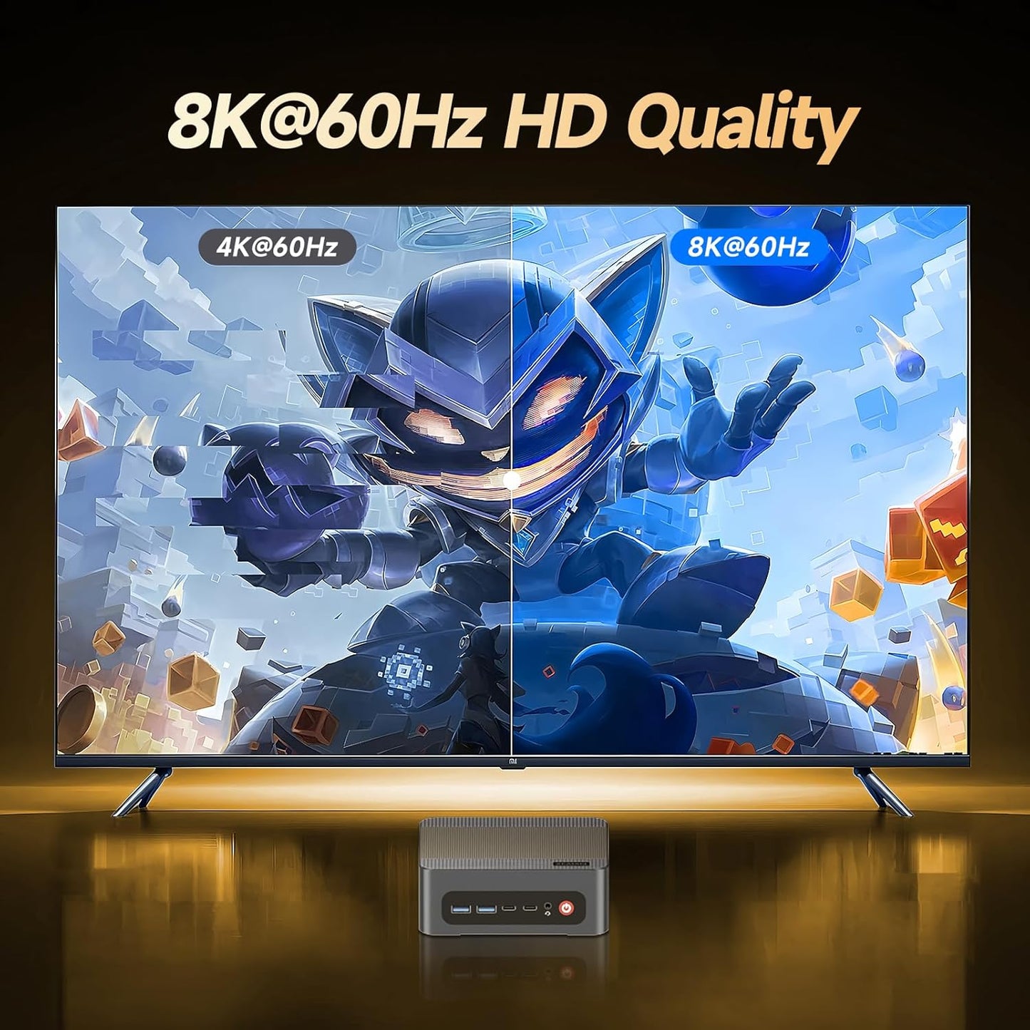 Reatan A6 AMD Ryzen 7 7840HS Gaming Mini PC, 32GB RAM DDR5 5600MHz 1TB SSD, 8C/16T, 8K Triple Displays OCuLink, Mini Computers for Gaming Home Theater Office Business (3 Year After-Sale Support)