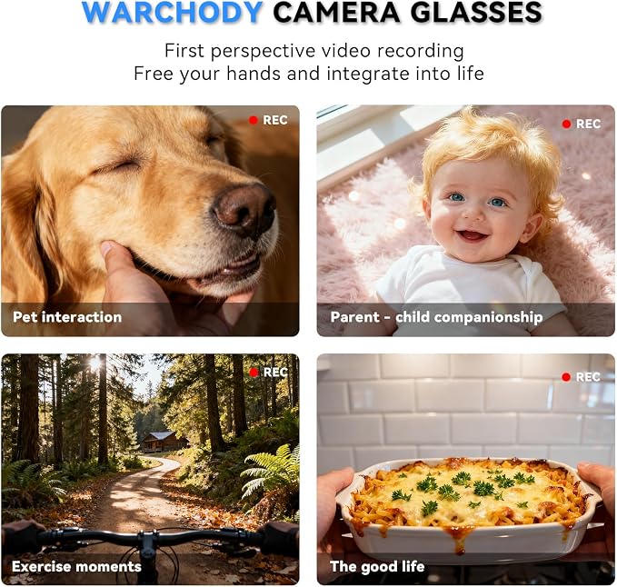 AI Smart Glasses with Camera, 8MP HD Camera Glasses for Men,Women, AI Recording Glasses with Voice Assistant,Open-Ear Audio,Real-Time Translation,Video Recording Sunglasses for Life & Work Vlog(White)