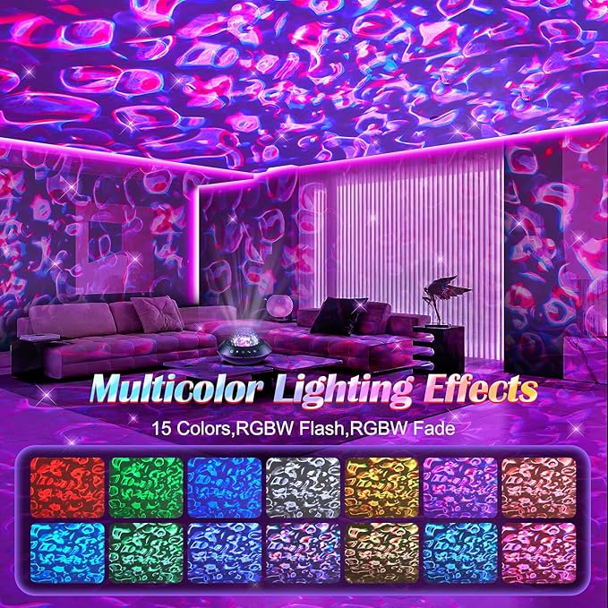 Galaxy Projector for Bedroom, White Noises & Bluetooth Night Light Projector,360° Full Coverage Ceiling Projector Galaxy Light Projector,Remote Timer Night Sky Projector Ocean Light Projector