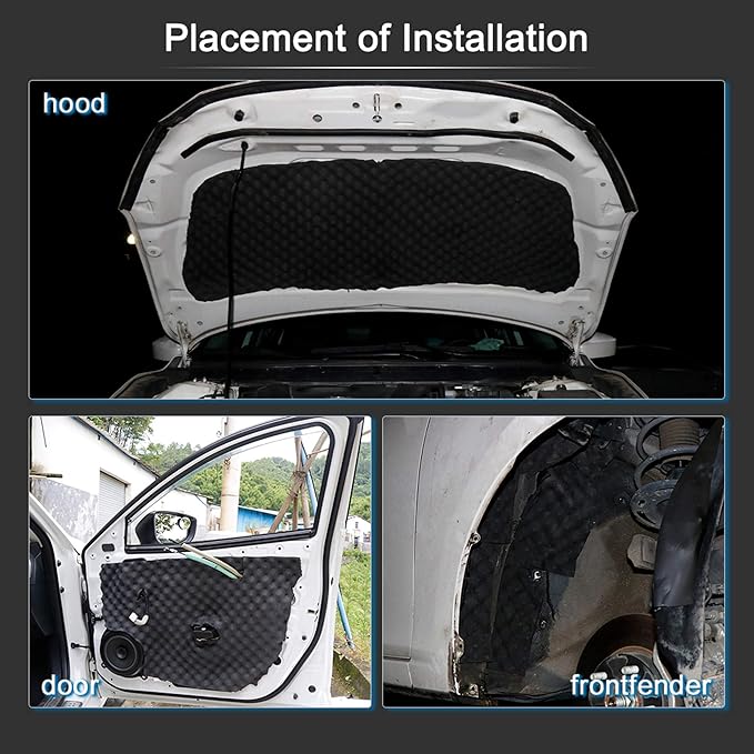 uxcell Car Studio Sound Acoustic Absorption Heatproof Wave Foam Deadener Mat 59.1"x39.4" 16.1sqft