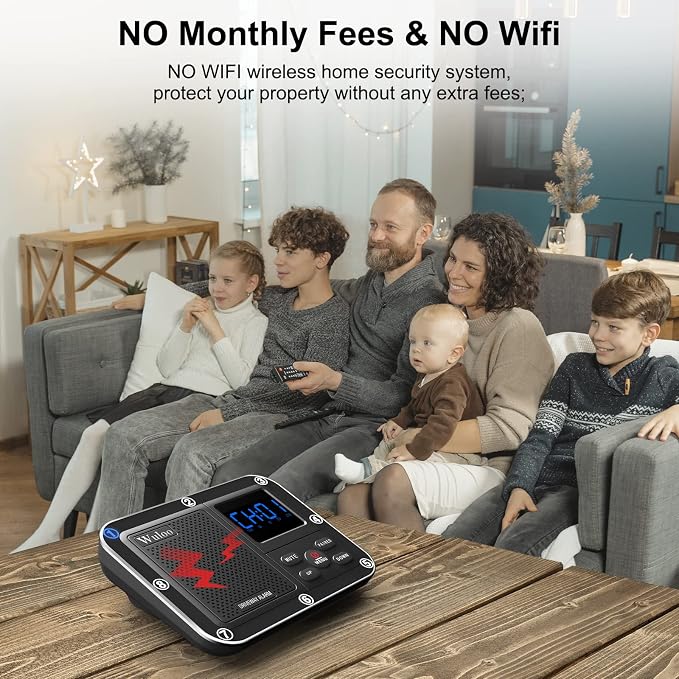 Wireless Alarm System for Home Security Expandable - 6-Piece Kit Include Doorbell, Door Alarm, and Solar Driveway Alarm - Chime/Sensitivity Adjustable NO Wi-Fi NO Monthly Fee With Rechargeable Battery