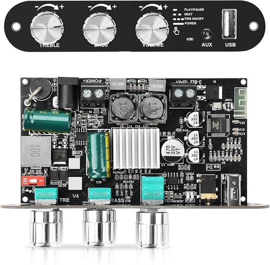 Daakro ZK-1001U Mono Bluetooth Amplifier Board with TWS, 100W Peak Power Home Audio Amplifier Board,Vehicle Amplifier Wide Voltage Input 9-24V,Supports USB/AUX/Bluetooth Input for DIY Wireless Speaker