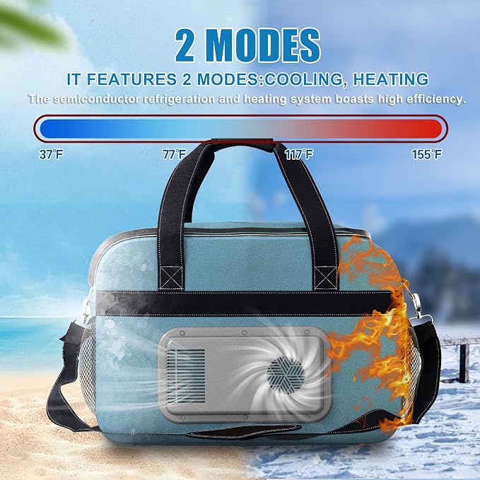 outohome Electric Portable Cooler Plug in 12V Car Cooler Bag, Warmer Bag for vehicle, Lunch Bag for Family