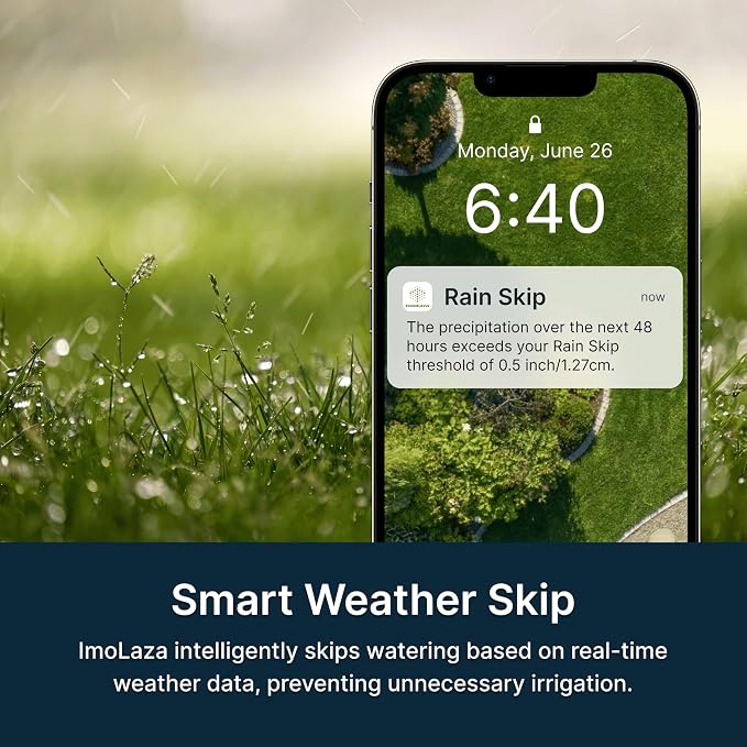 Indoor Smart Sprinkler Controller, Automatic Water Saving Irrigation Controller, 2.4GHz WiFi, Rain Freeze Wind Skip,Easy Install & App Remote Control (8-Zone)
