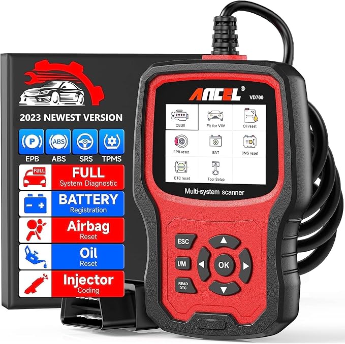 ANCEL BD500 All System Bluetooth 5.0 OBD2 Scanner fit for VW Audi Seat Skoda Seat with ANCEL VD700 All System OBD2 Scanner with 8 Special Functions for VAG Vehicles