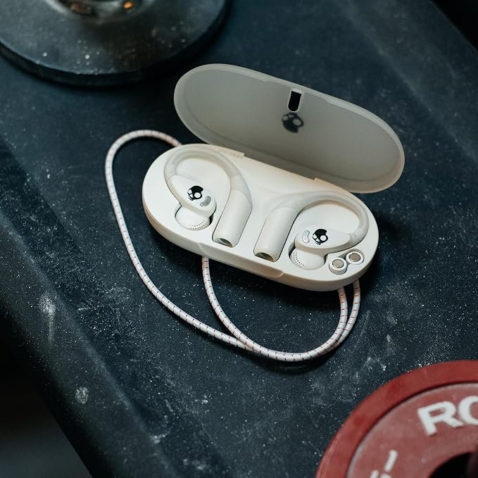 Skullcandy Push 540 Open Wireless Open-Ear Bluetooth Earbuds, Headphones, Sweat and Water Resistant, 42 Hours Battery, Detachable Neckband, Secure Fit, Microphone for iPhone Android - Bone