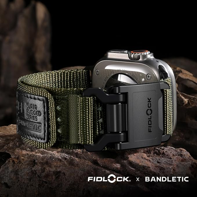 Bandletic Compatible with Apple Watch Bands 49mm 46mm 45mm 44mm for Men - Wide Soft Nylon Sport Strap Wristband with Magnetic Fidlock Hook Buckle for iWatch Series 11 10 9 8 7 6 5 4 Ultra SE 3 2 1