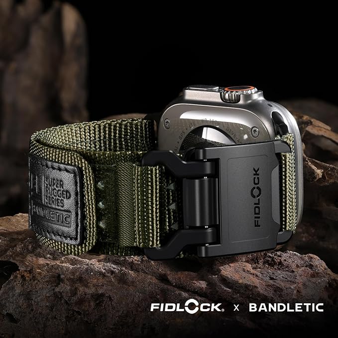 Bandletic Compatible with Apple Watch Ultra Band 3 2 49mm for Men, Tactical Military Nylon Straps with Magnetic FIDLOCK Hook Buckle for iWatch Series 11/10 46mm, 9/8/7 45mm, SE/6/5/4 44mm, 3/2/1 42mm