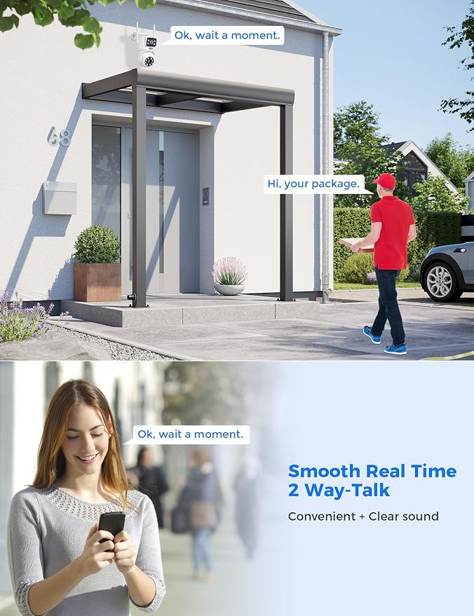Hiseeu Outdoor Camera, Security Camera for Home Security