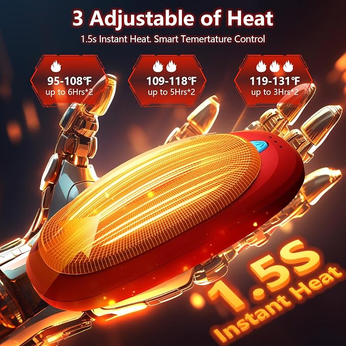 3-in-1 Electric Hand Warmers Rechargeable 2 Pack,14000mAh Portable Dual-Sided Handwarmer with Charging Case, 3 Levels Fast Heating Pocket Warmers,Gifts for Men,Women,Raynauds,Hunting Gear