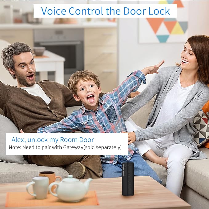 Fingerprint Door Lock, Heavy Duty Full APP Control Touchscreen Keypad Keyless Lock with Reversible Handle, Perfect for Home/Office/Bedroom Doors (Satin Nickel)