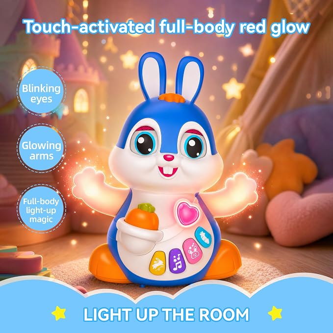 Cute Bunny AI Talking Robot Toy, Family AI Companion, Multilingual Emotional AI Companion, Hands-Free Voice Control Interactive Plush Gift for Kids Boys and Girls.