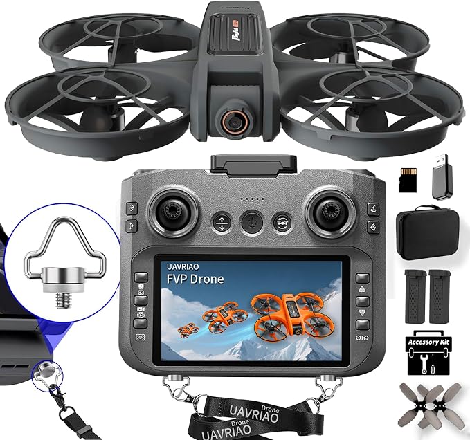 4.5-inch HD Screen Remote Control Drone with 2K Dual Cameras and Brushless Motor, Quadcopter with Propeller Guards, Auto Hover, 3D Flips, Follow-Me Mode, LED Night Lights, Two Batteries for 30 Minutes Flight Time, One-Key Takeoff/Landing — The Ideal Gi...