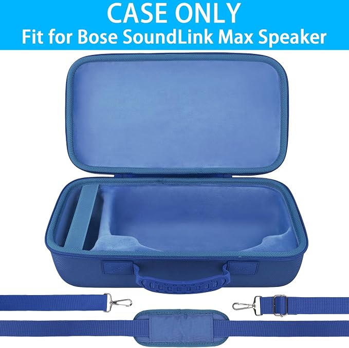 for Bose SoundLink Max Portable Speaker Hard Protective Case, Portable Travel Case Replacement with Shoulder Strap and Handle (Sky Blue Case) - co2CREA