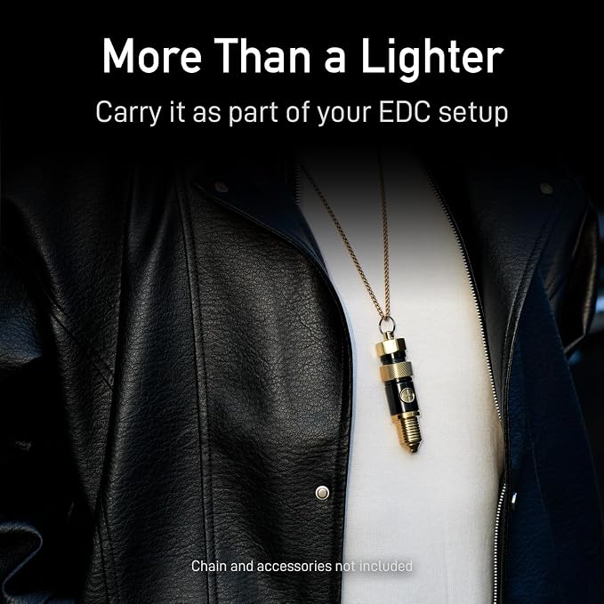 Spark Plug Electric Arc Lighter, Rechargeable Flameless USB-C Metal EDC Gear, Stainless Steel Gift for Men with Gift Box (Gold)