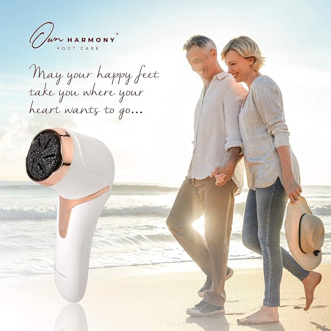 Own Harmony Electric Callus Remover with Vacuum and 7 Rollers Bundle - Foot Care for Women - Professional Pedicure Tools for Pedi Care Vac, CR2100 Electric Feet File, Best for Hard Dry, Cracked Heels