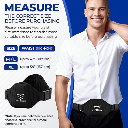 Training Belt for Natural Posture Positioning & Core Engagement | Move, Lift & Live Stronger (M/L)