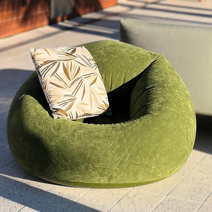 Inflatable Bean Bag Chair with EJAEE 130W Electric Air Pump Bundle - Fast Inflation & Portable Lounge Chair