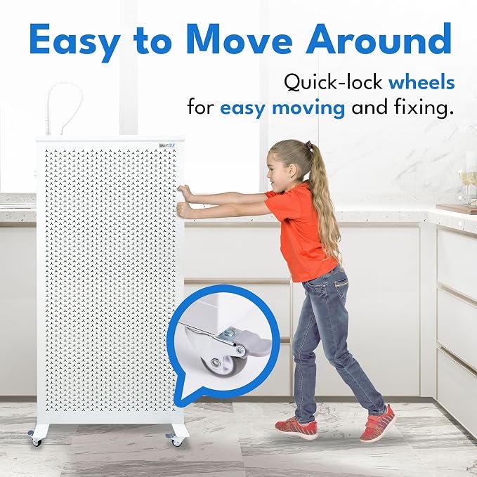 Smart Air Blast MKII Large Room Air Purifier Up to 9000 Sq Ft/hr, 1200 CFM, 99.97% True H13 HEPA Filter & Washable Prefilter, For Home Office Pet Hair Dust Mold Smoke Allergies Pollen