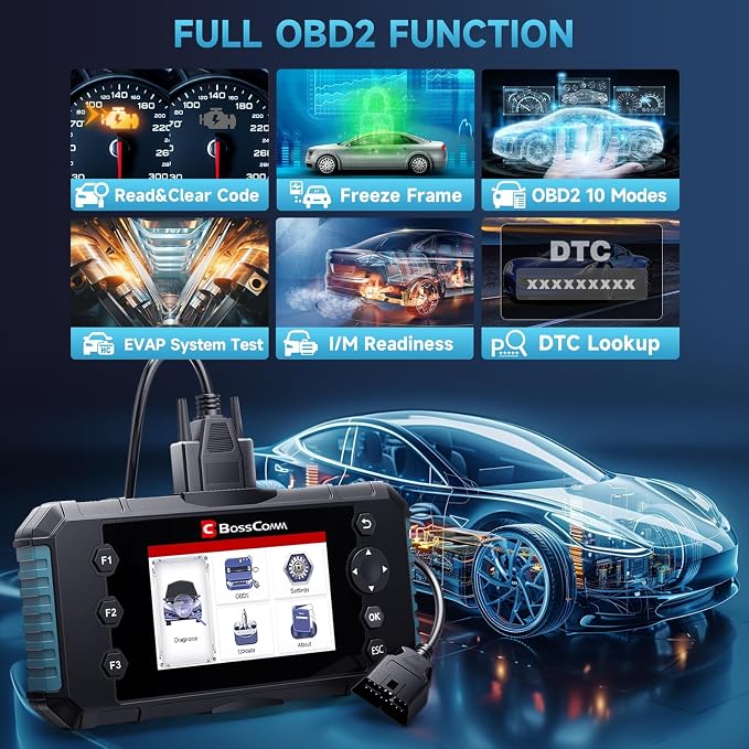 2026 BOSSCOMM IFIX430 OBD2 Scanner Diagnostic Tool, ABS/SRS Airbag/Transmission/Engine, Scan Tool & Car Code Reader for Cars and Trucks, Code Scanner with Live Data, Lifetime WiFi Update, EN/ES Ver