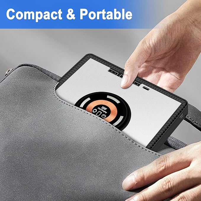 BUNUD External CD/DVD Drive for PC: DVD Burner with 15W Fast Wireless Charger for AirPods 4 3 2 Pro - External DVD Player for Laptop Mac Apple Windows with SD/TF/3 USB Ports