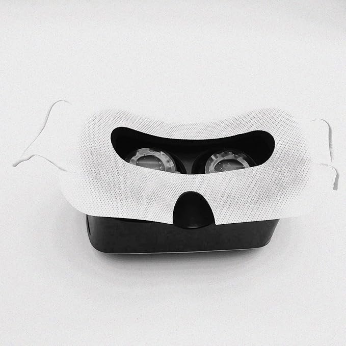 100 Pack Disposable Sanitary Eye Covers - Compatible with HTC Vive Pro/PS VR/Gear VR/Oculus Rift Go & More - White