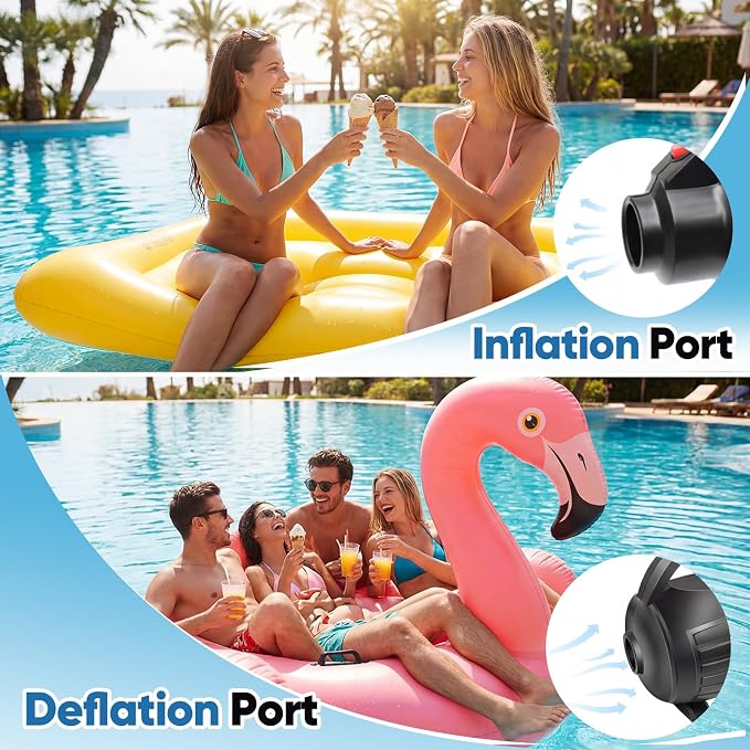 Electric Air Pump, 400W Quick-Fill Inflator/Deflator, 110–120V AC with 4 Nozzles, High-Pressure Fast Inflate for Air Mattress, Pool Floats, Rafts & Gymnastics Air Track, Overheat Protection