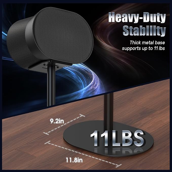 Speaker Stands for Sonos Era 100 & Era 300, 26”-43” Height Adjustable Floor Stand, Dual-Mount Base Surround Sound Speaker Mount with Cable Management for Home Theater, Pair (2 Pack)
