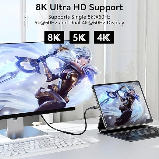 1M/3.3FT USB-C Male to Female Extension Cable Compact & Tangle-Free, 40Gbps High-Speed and 240W PD, Supports Thunderbolt 4/3/USB4/8K Display, Compatible with M-acBook/Dell/SSD/eGPU