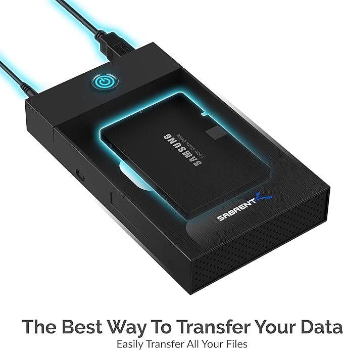 SABRENT USB 3.0 (USB-A) Enclosure for 2.5" & 3.5" SATA HDD/SSD – Tool-Free, UASP, LED Indicator, Plug & Play, 12V Power Adapter & Cable Included – External Hard Drive Case for Windows/macOS/Linux