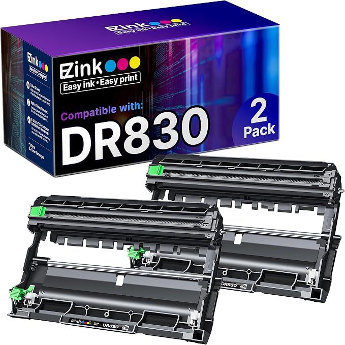 DR830 Drum Unit 2 Pack Compatible Replacement for Brother DR830 Drum DR-830 TN830 TN-830 Drum Unit to use with HL-L2460DW DCP-L2640DW HL-L2480DW HL-L2400D HL-L2405W MFC-L2820DW Printer (Not Toner)