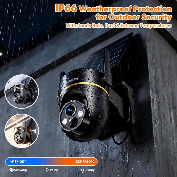 Lybuorz 5G/2.4GHz WiFi Solar Outdoor Wireless Security Camera, 4MP PTZ Cameras for Home Security Outdoor,Full Color Night Vision, AI Motion Detection, Siren Alarm, 2-Way Audio,Work w/Alexa, Waterproof