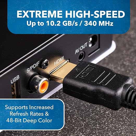 OREI Ultra High Speed 4kHDMI Cable 6ft – High-Speed 10.2Gbps, 3D, ARC, Ethernet – Premium 6ft HDMI Cable for TVs, Monitors, Home Theater & Gaming (3 Pack)