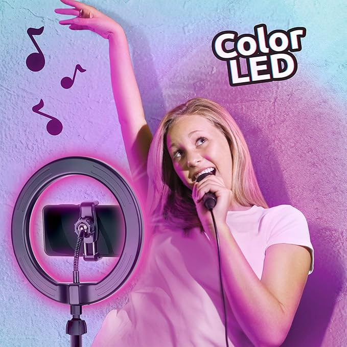 Canal Toys New So DIY TikTok Instagram YouTube Multicolored Ring Light with Green Screen and Phone Mount Tripod. Studio Creator 2 Influencer Video Creator Kit