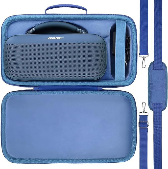 for Bose SoundLink Max Portable Speaker Hard Protective Case, Portable Travel Case Replacement with Shoulder Strap and Handle (Sky Blue Case) - co2CREA