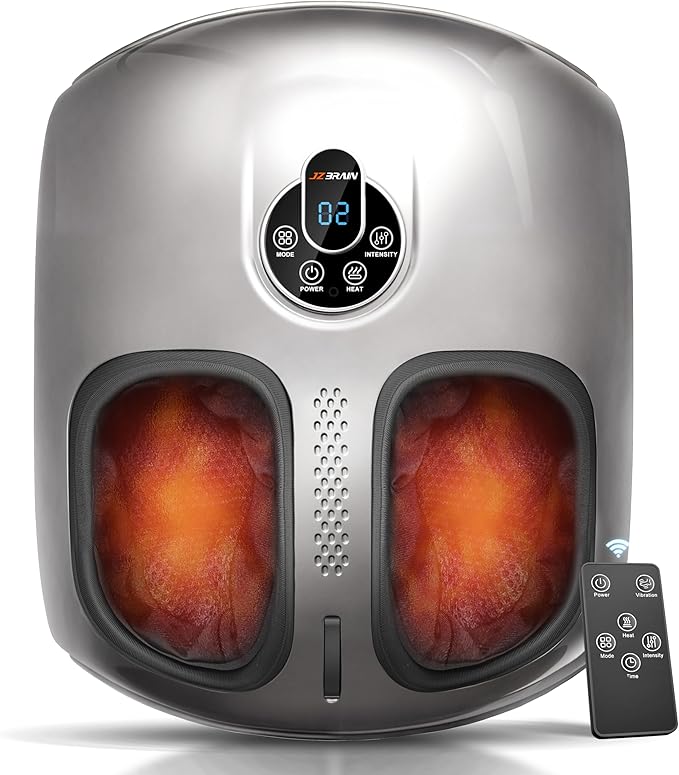 Foot Massager with Heat & Compression for Neuropathy and Tired Feet | Removable liners for easy cleaning, Thoughtful Gift for Family, Friends & Loved Ones