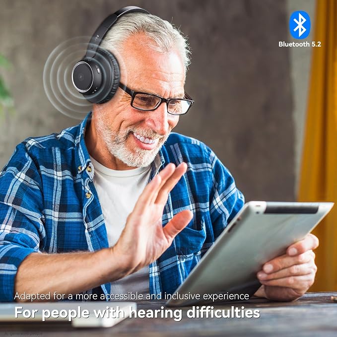 LEVN Wireless Headphones for TV Watching, TV Headphones Wireless for Seniors with Transmitter Charging Base, Hearing-impaired, No Audio Delay Blutooth 5.2, Plug and Play, Gifts for Elderly