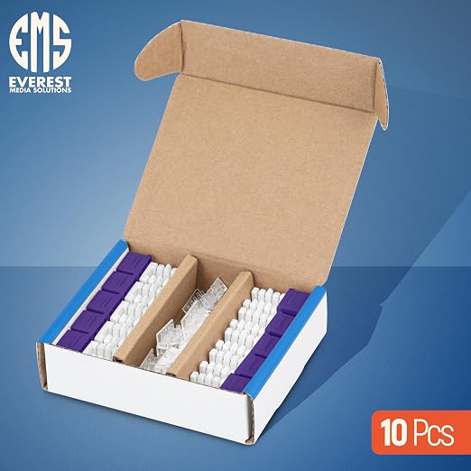 Everest 90° Angled RJ45 Cat6 Keystone Jacks 10-Pack in Purple - Slim Profile Female RJ45 Connectors - Cat 6 Keystone Jack - Compatible with 90° Angled Speed Termination Tool - easyJACK (B094WB91H3)