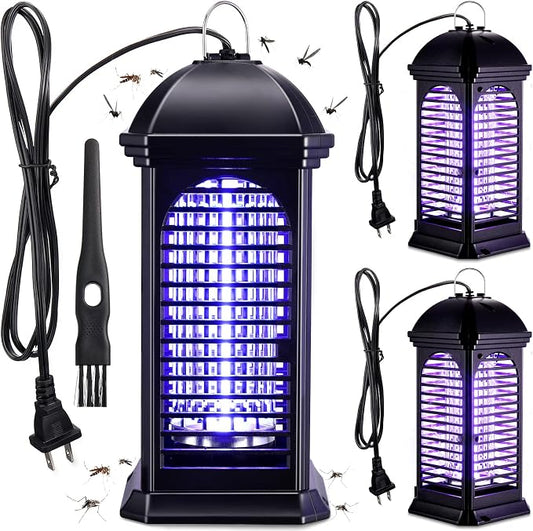 Qualirey 3 Pieces Electric Mosquito Zappers Bug Zapper with Light 11 W Plug in Mosquito Lamp Insect Trap Killer for Patio Electric Insect Killer for Home Garden Backyard Indoor Outdoor