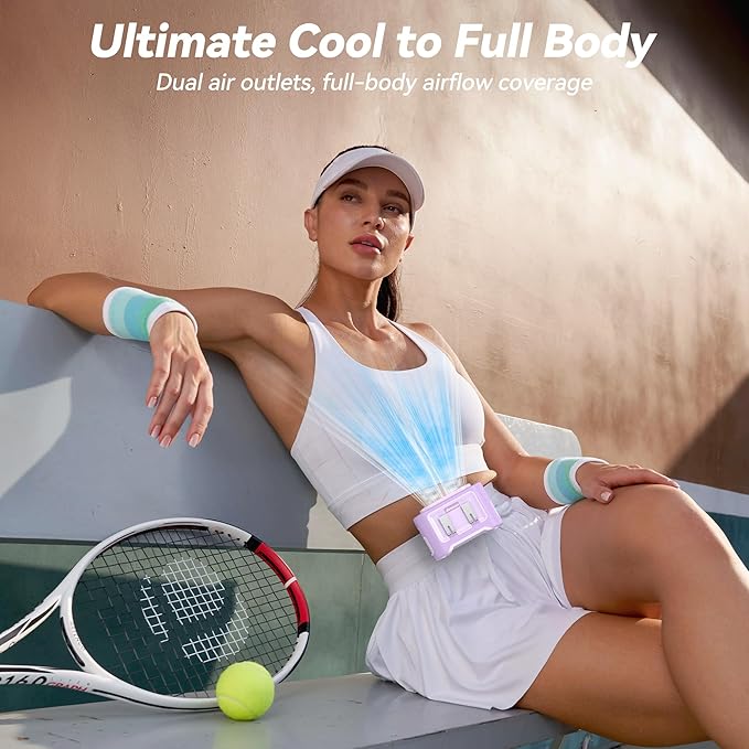 14500mAh Portable Waist Fan, Mothers Day Gifts for Mom Wife Women, Shirt Wearable Belt Clip on Fan for Hot Flash Relief Outdoor, Rechargeable Full Body Cooling, Travel Hiking Camping Essentials 2026