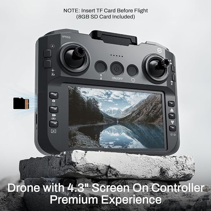 BEZGAR Drone with Camera, 4.3" Screen Remote Control Drones 1080P HD FPV RC Quadcopter, WiFi Live Video on Screen, One Key Start for Beginner, 3 Batteries, Ideal Toy Gift for Kids & Adults